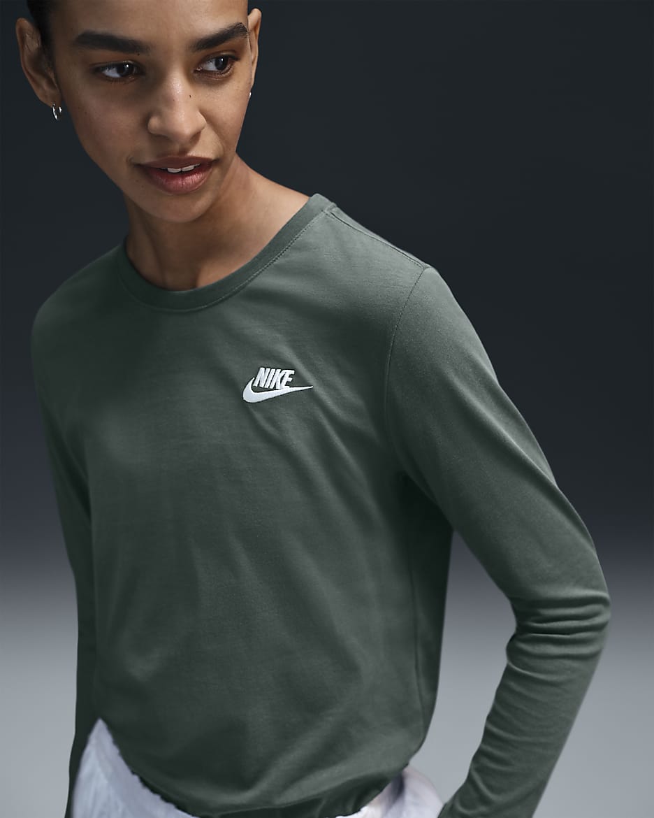 Long sleeve nike shirt womens best sale